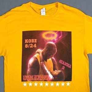 Kobe Bryant Gigi Memorial T-Shirt Medium Yellow Legends Never‎ Die 8 24 Mamba